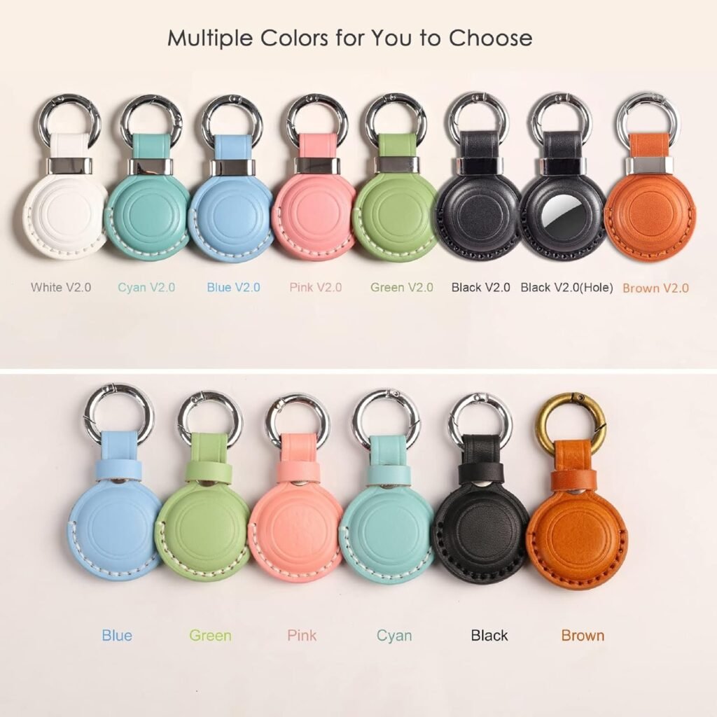Leather AirTag Holder with Keychain - Image 2
