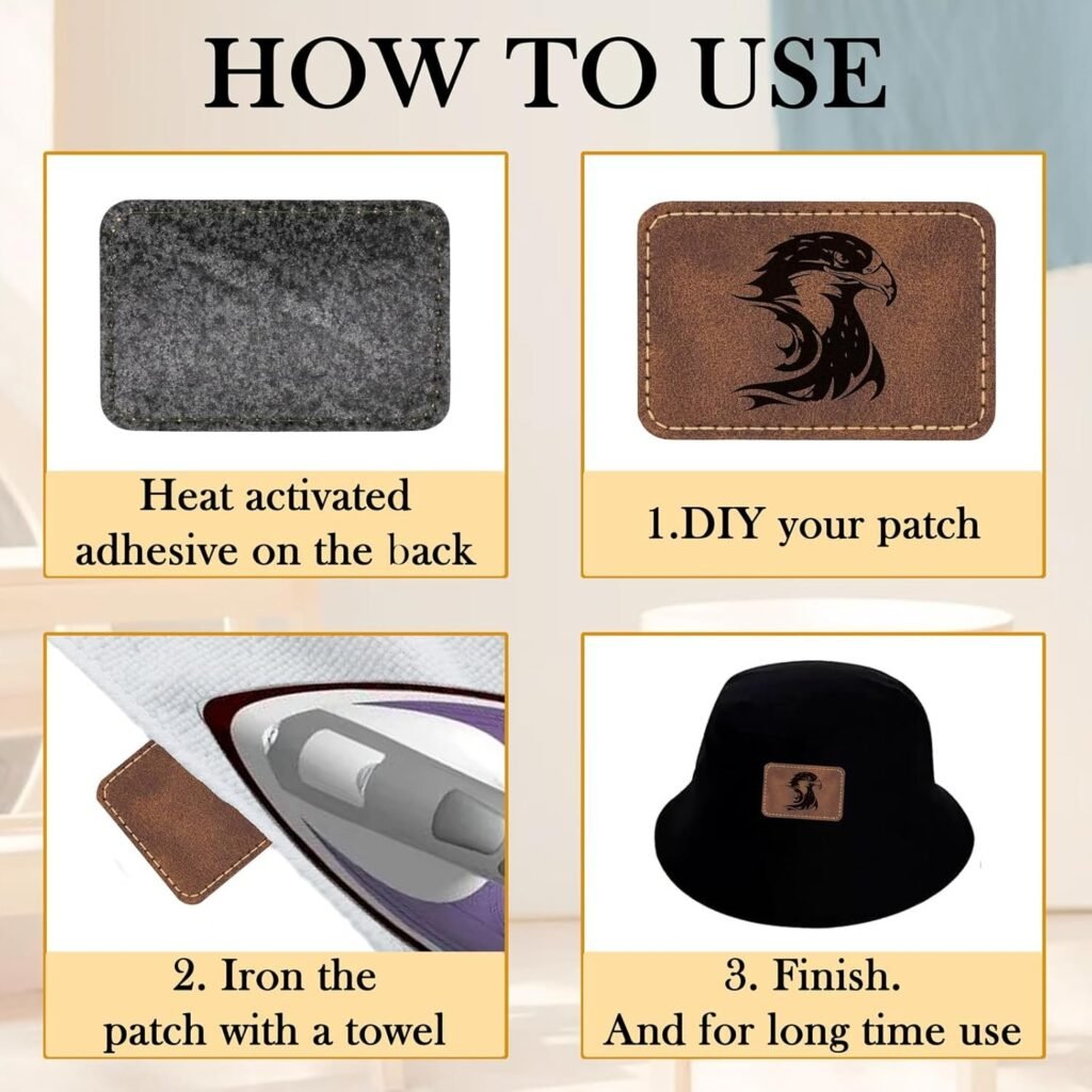 50 Pack Leatherette Hat Patches - Image 3